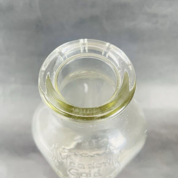 MEADOW GOLD 8.75" 1 Quart Liquid Clear Glass Milk Jug Orange Juice Bottle Jar - Picture 3 of 9